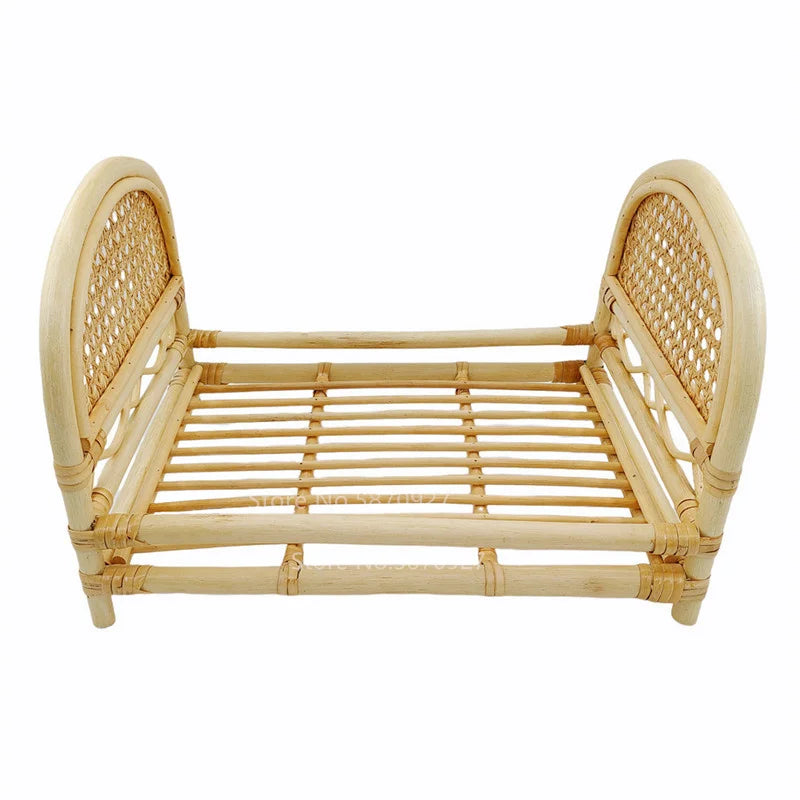 New Born Photography Prop Bed Handmade Baby Doll Bed Rattan Bamboo Basket  Baby Bebe Newborn Photography Props Accessorie Studio