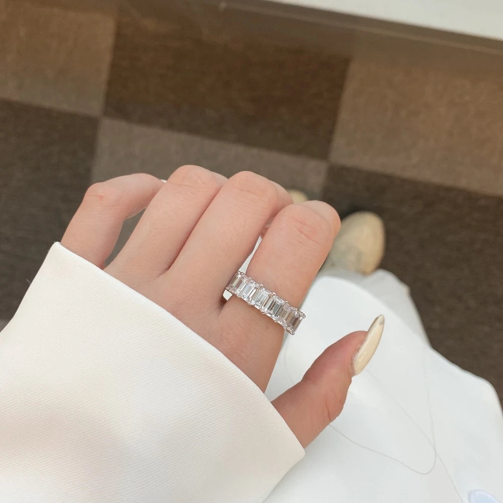 Wong Rain 100% 925 Sterling Silver Oval Heart Round Emerald Cut Lab Sapphire Gemstone Jewelry Wedding Band Row Ring Wholesale - Uknowucme