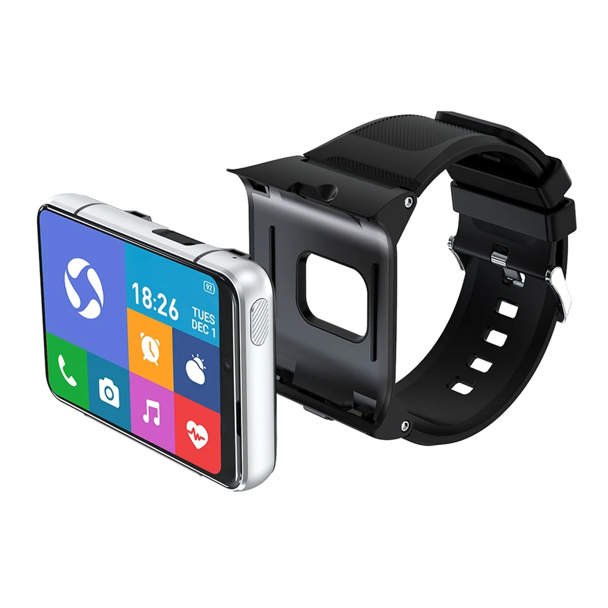 S999 Smart Watch 4G MTK6761 Core 4GB 64GB 5.0MP+13.0MP Bluetooth GPS WiFi 2.88Inch Phone Call Rate Smartwatch Silver - Uknowucme