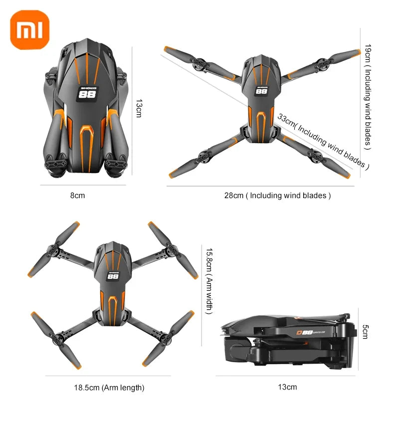 Xiaomi D88 Drone 8K Aerial HD Dual Camera Photography Intelligent Obstacle Avoidance Brushless Power 5G WIFI GPS Return VR Drone