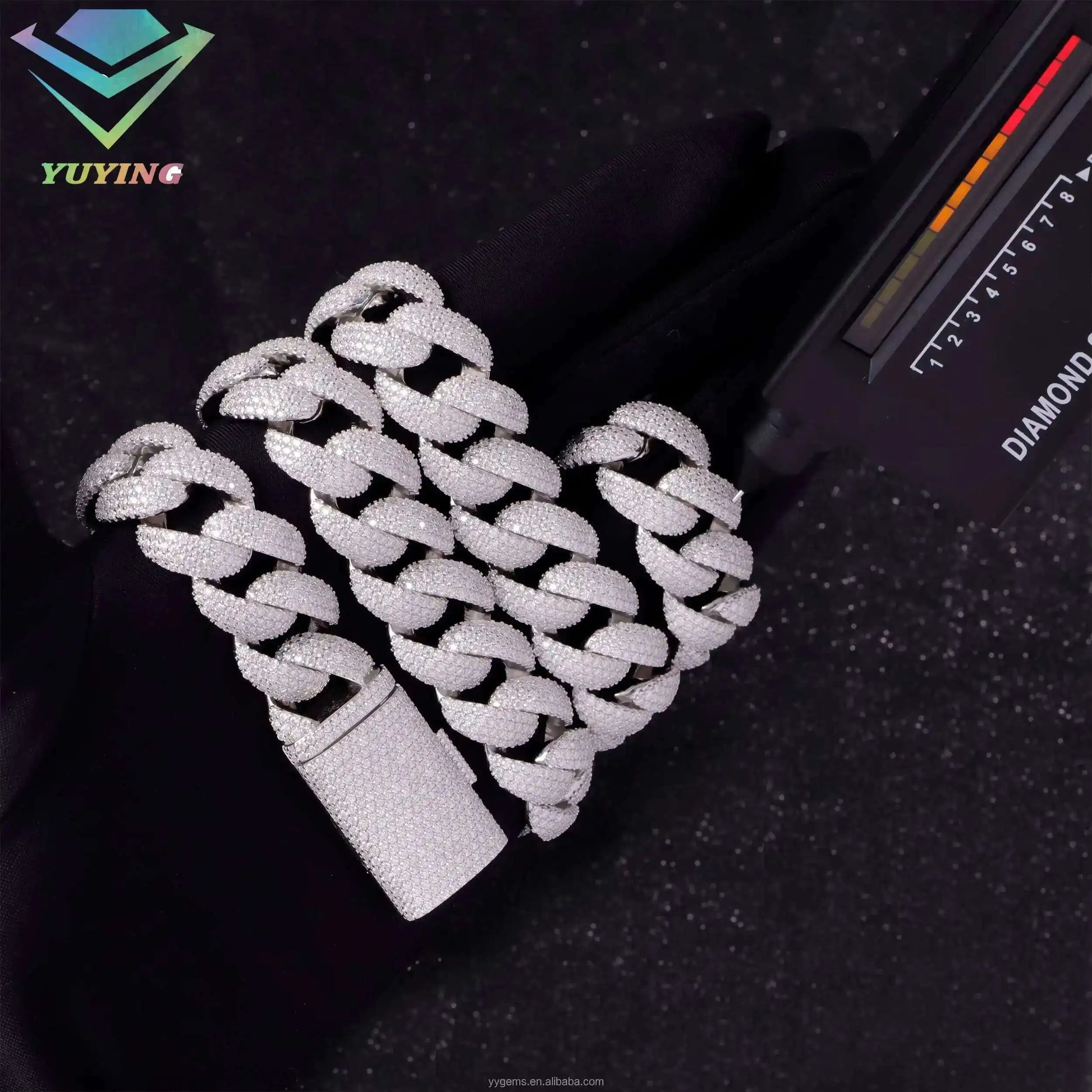 Full Ice Out Mossanite Cuban Chain 6mm 9mm 13mm 2rows 925 Sterling Silver Chain Hip Hop Necklace VVS Moissanite Cuban Link Chain - Uknowucme