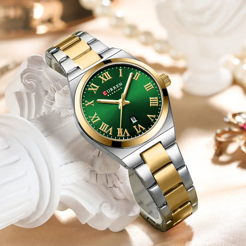 CURREN Women Watches Fashion Gold Stainless Stain Steel Ladies Watch Waterproof Quarzt Wristwatch Romatic Girlfriend Gift - Uknowucme