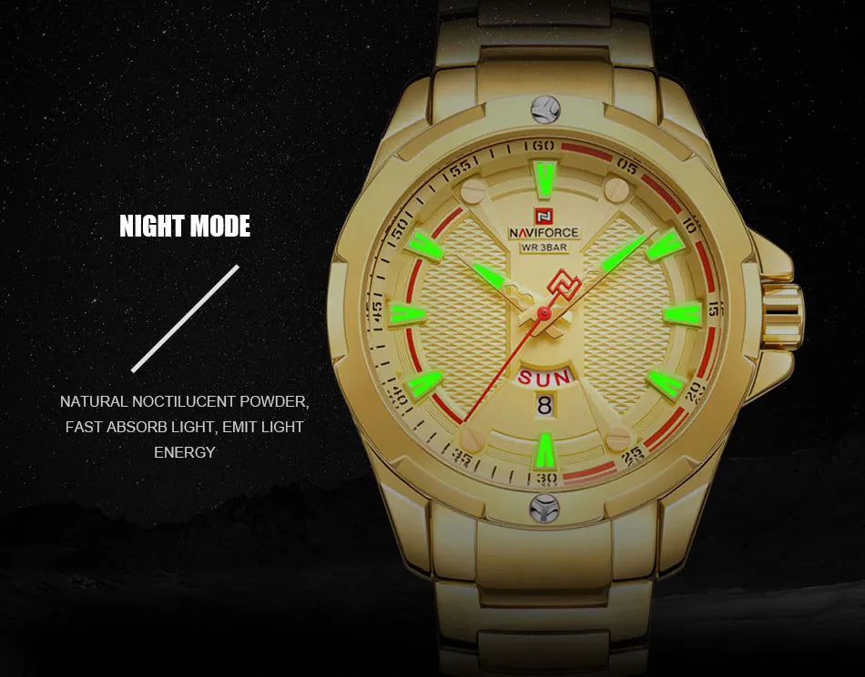 NAVIFORCE Men Luxury Wrist Watch Waterproof Business Male Watches Stainless Steel Casual Quartz Calendar Clock Relogio Masculino - Uknowucme
