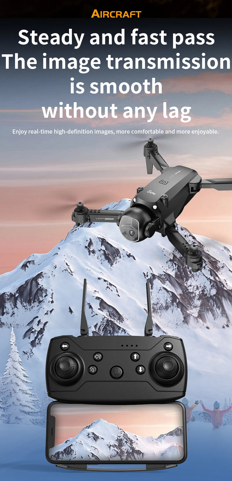H20 Drone: Foldable Remote Control Four-Axis Flying Toy with Dual-Lens Design + Optical Flow Hover + Six-Axis Gyroscope
