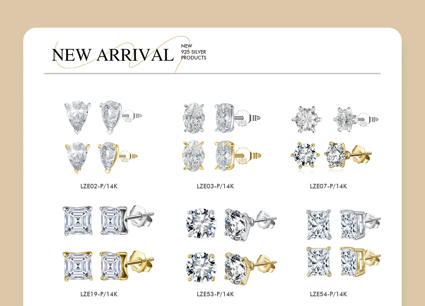 ORSA JEWELS Exquisite 925 Sterling Silver Zircon Earrings for Women Shiny 8A Premium Cubic Zirconia Earrings Party Jewelry LZE03 - Uknowucme