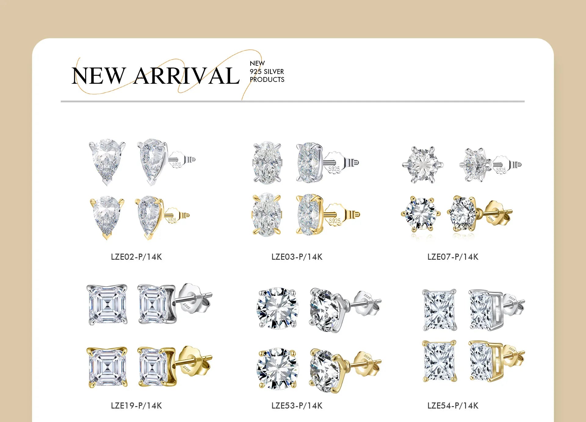 ORSA JEWELS Exquisite 925 Sterling Silver Zircon Earrings for Women Shiny 8A Premium Cubic Zirconia Earrings Party Jewelry LZE03 - Uknowucme