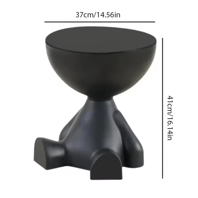 Modern Creative Bear-Shaped Plastic Nightstand Multi-Functional Bedside Table Easy Assembly for Living Room and Bedroom Storage