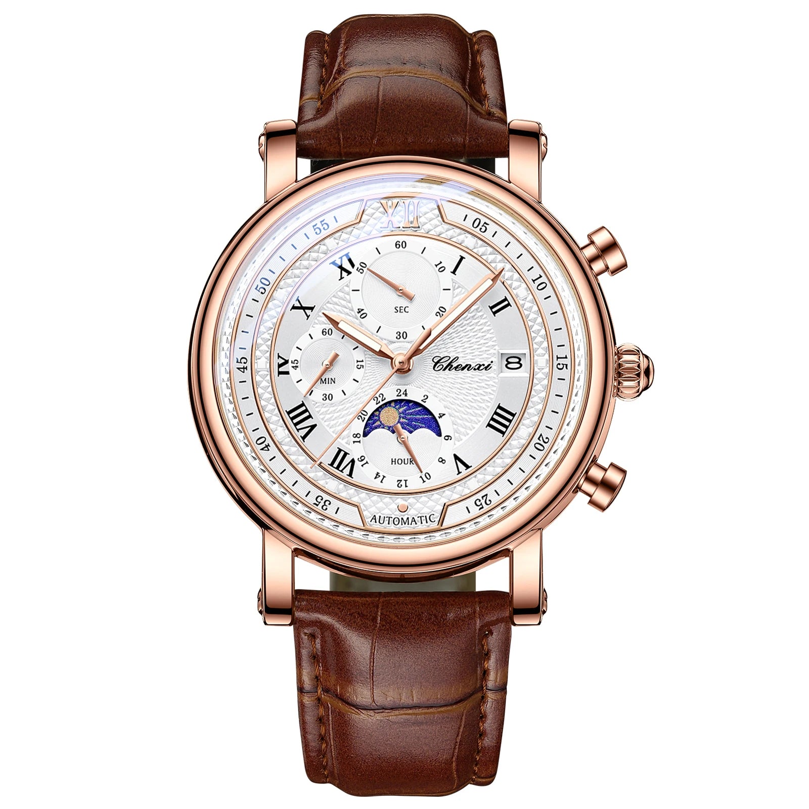 CHENXI Men Quartz Watch Luxury Sports Waterproof Chronograph Luminous Date Men’s Wrist Watch Business Leather Watches Clock - Uknowucme