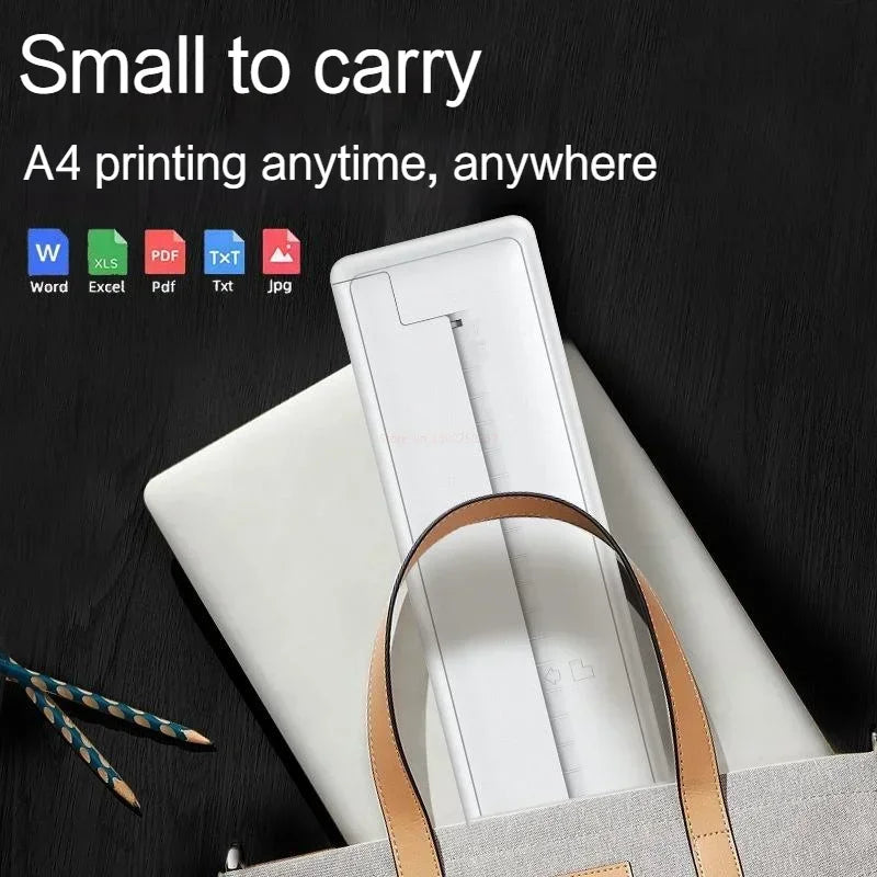A4 Thermal Printer Mini Home Office Bluetooth Wireless Handheld Portable Inkless Small Thermal Printing /A4 Printer - Uknowucme