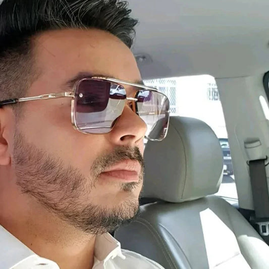 Ruiao Mens Fashion Classic Square Retro Sunglasses designer luxury 2024 brands vintage oversized sunglasses shades Oculos De Sol - Uknowucme