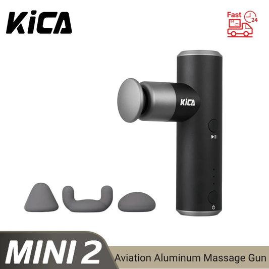 KiCA Mini 2 Fascia Gun 4 Gear 195g Aluminum Portable 3000rpm Deep High Speed 3 Massage Heads Gun for Sport