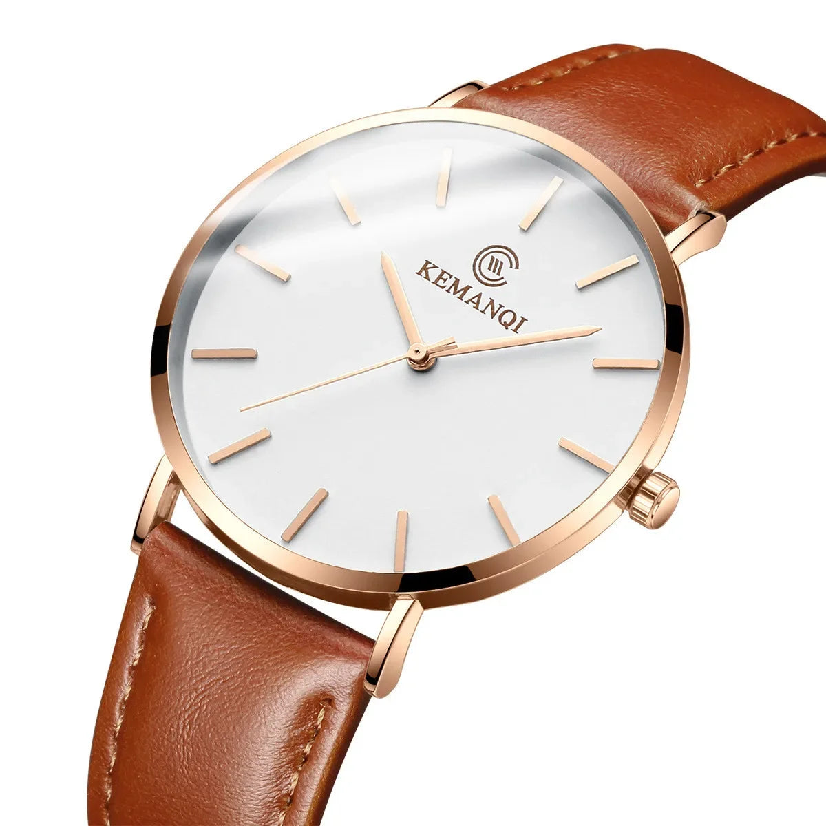 Fashion Ultra Thin Men's Quartz Wristwatch Minimalist Style Mens Watch Leather Band Business Casual Male Clock relogio masculino - Uknowucme