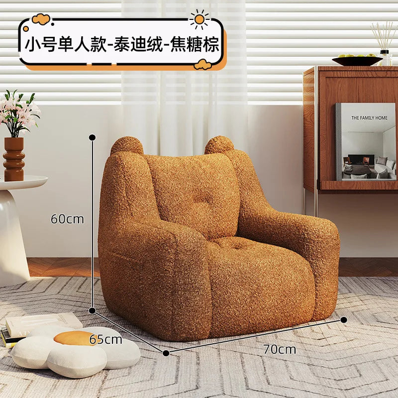 Luxury Home Fabric Living Room Curved Bean Bag Sofa Lazy Casual Balcony Floor Lounge Salas Muebles Children's Sofa