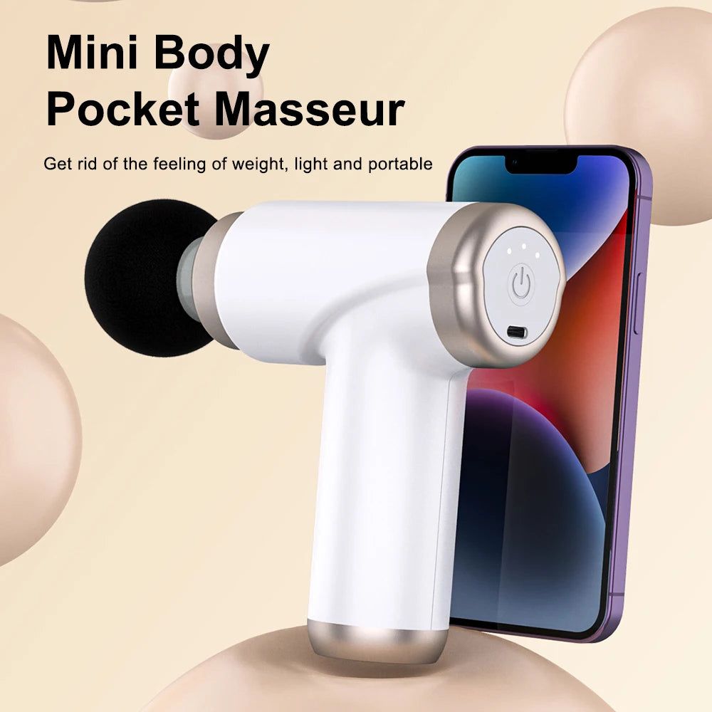 Fascial Massage Gun Electric Deep Muscle Tissue Relaxation Neck Back Body Compression Massager Portable Fitness Tool 3 Gear Mini