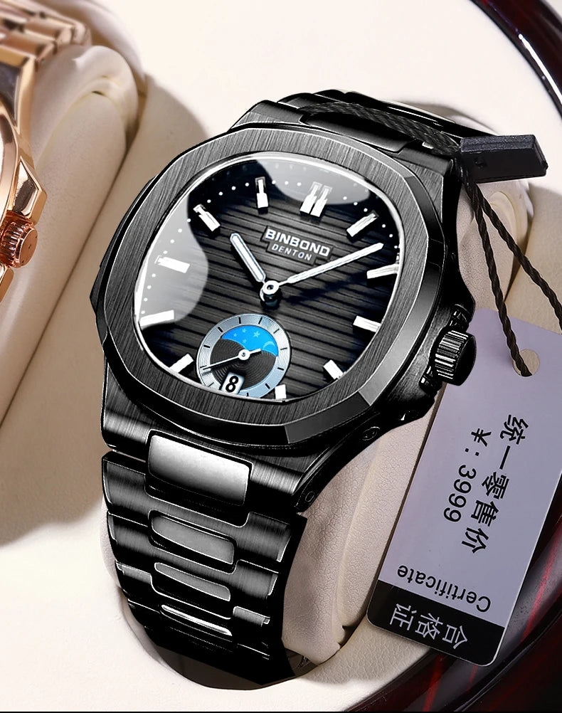 BINBOND Luxury Men Wristwatch Business Waterproof Luminous Date Man Watch Stainless Steel Men's Quartz Watches Relogio Masculino - Uknowucme