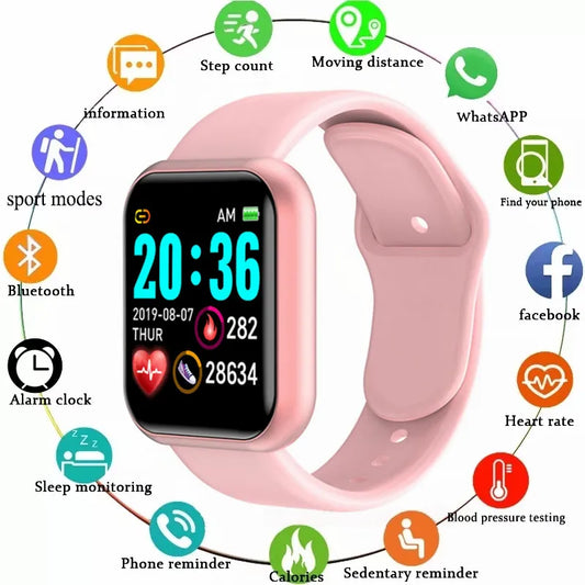 Multifunctional Smart Watch Men Women Bluetooth Connected Phone Music Fitness Sports Bracelet Sleep Monitor Y68 Smartwatch D20 - Uknowucme