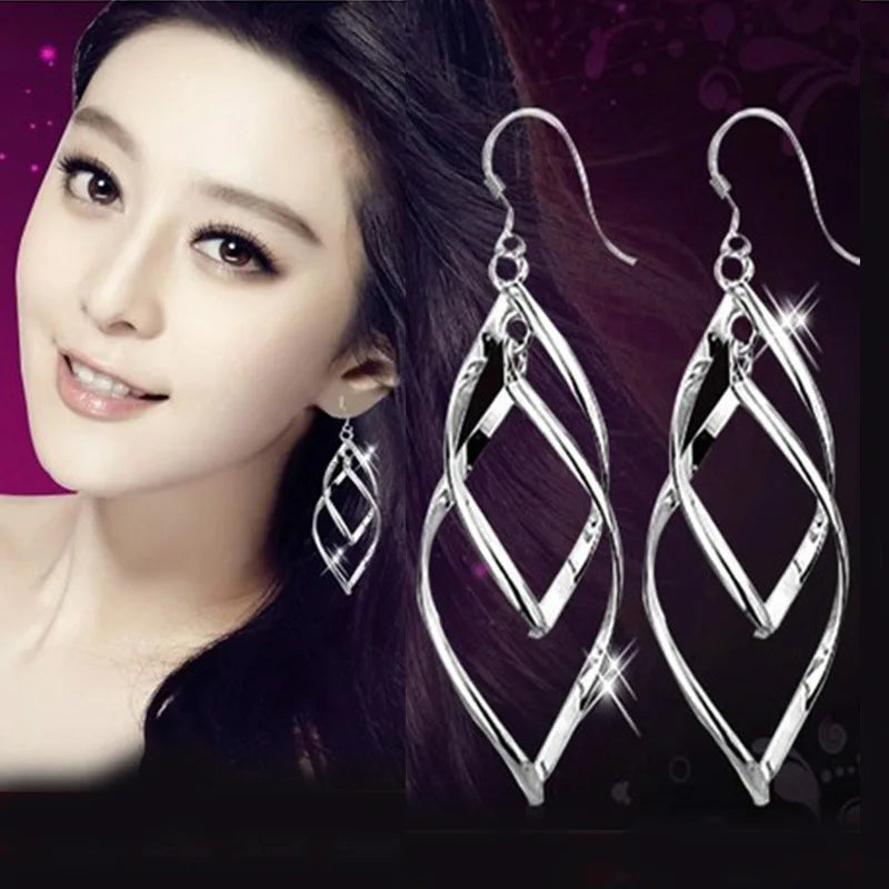 NEW S925 Sterling Silver Color Simple Round Bling CZ Zircon Stone Stud Earrings Fashion Jewelry Korean Earrings for Women Girl - Uknowucme