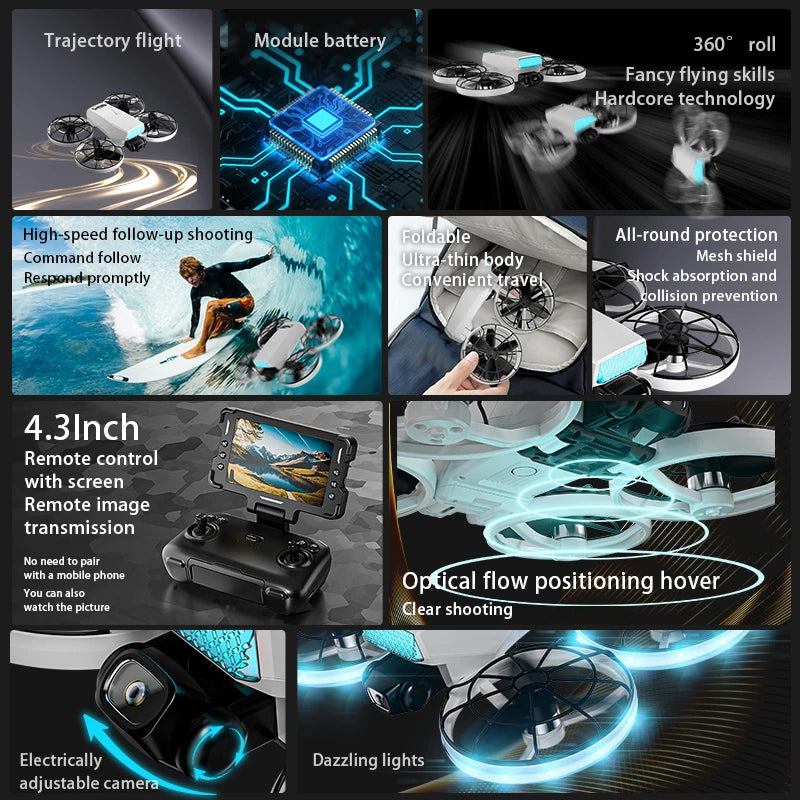 Drone H28 : gyroscope 6 axes pour un vol 360° stable, technologie 2,4 GHz, Automatic facial recognition photo-taking