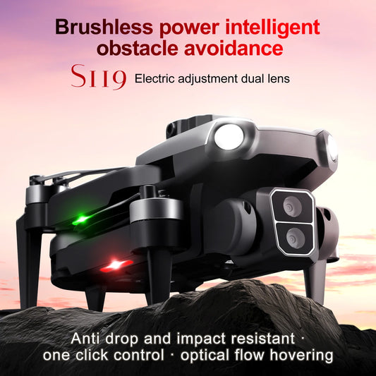 S119 Rc Drone 4K HD Double Camera Professional  Aerial Photography Light Flow Helicopter Obstacle Avoidance Remote Control Drone