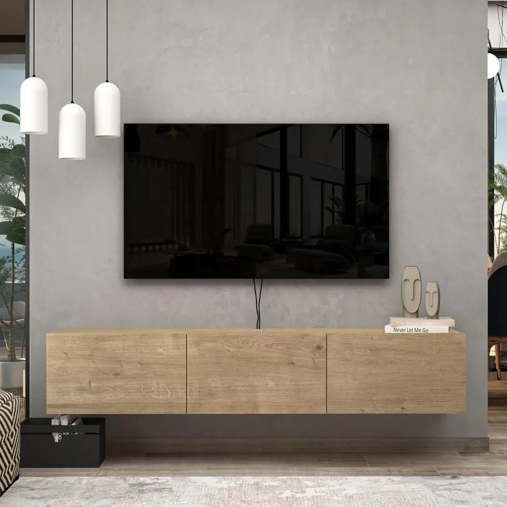 Atelier Mobili TV Stands for Living Room, TV Stand up to 75 inch TV, Floating TV Stand Wall Mounted, Floating Entertainment Cent