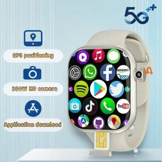 The smartwatch is equipped with an 8-megapixel rotating camera, 5G Android VP29, 256GB storage, Sim card, GPS and WIFI - Uknowucme