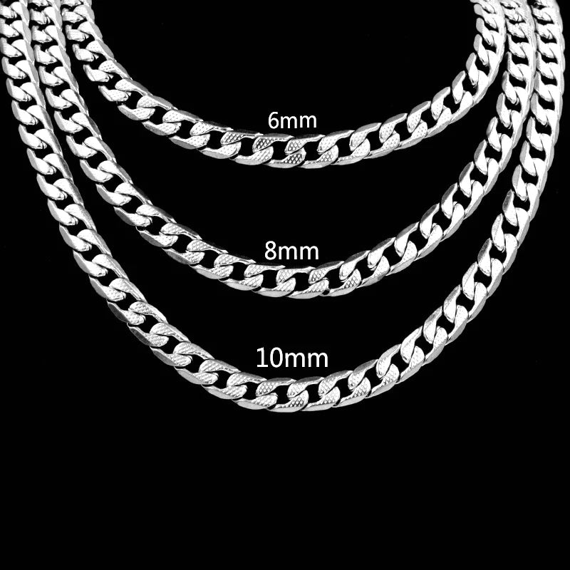LUXUSTEEL Men's Figaro NK Chain Necklace 6/8/10MM Stainless Steel Golden Mixed Silver Color Curb Link For Women Jewelry Gift - Uknowucme