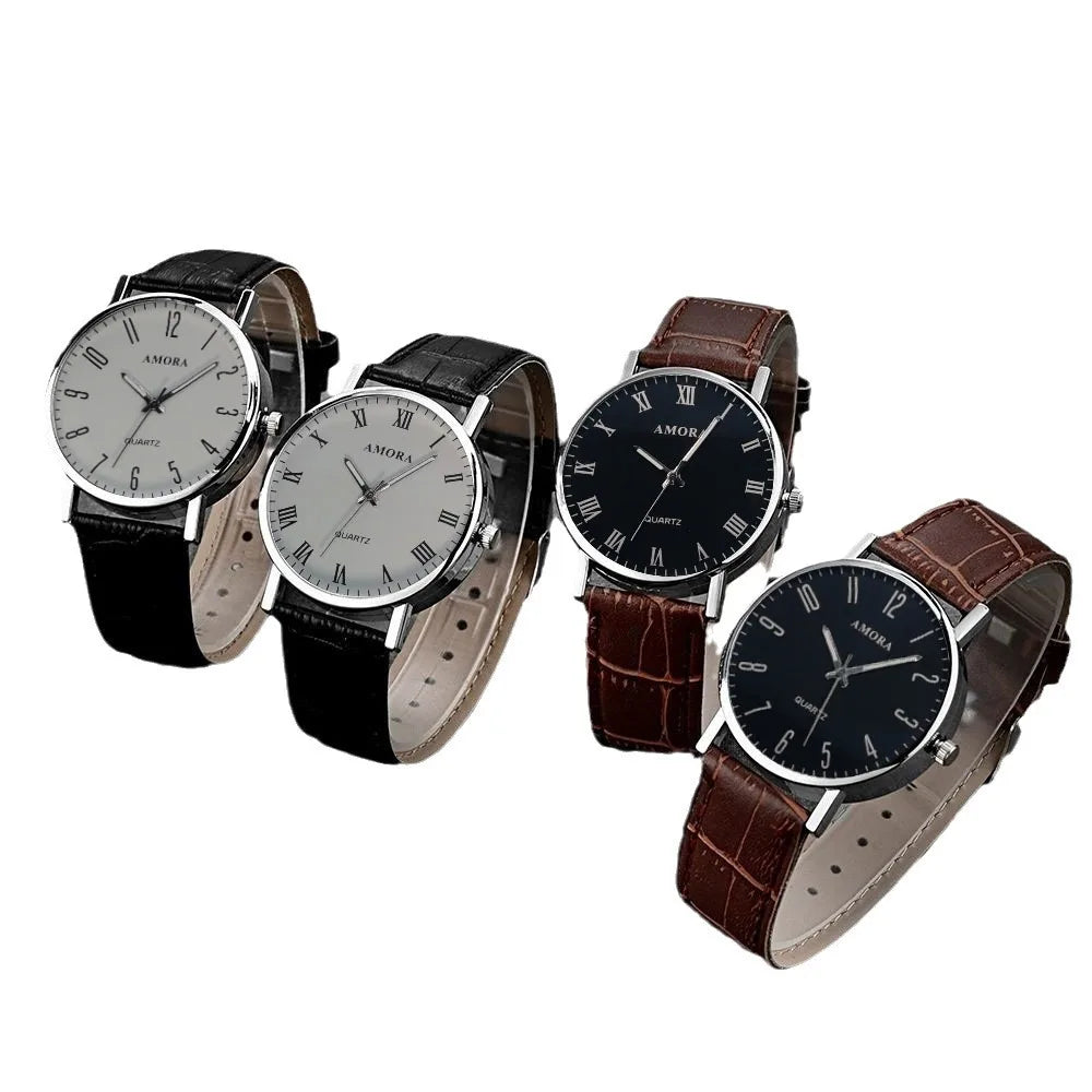 Men's Watches Business Wrist Watch Leather Strap Watches Quartz Wristwatches Clock Men Casual Simple Watch Relógio Masculino - Uknowucme
