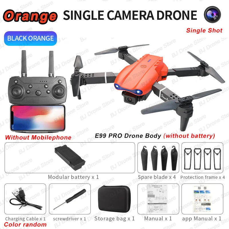 2024 E99Pro RC Drone 4K Professinal With 1080P Wide Angle HD Camera Foldable Helicopter WIFI FPV Height Hold Gift Toy - Uknowucme