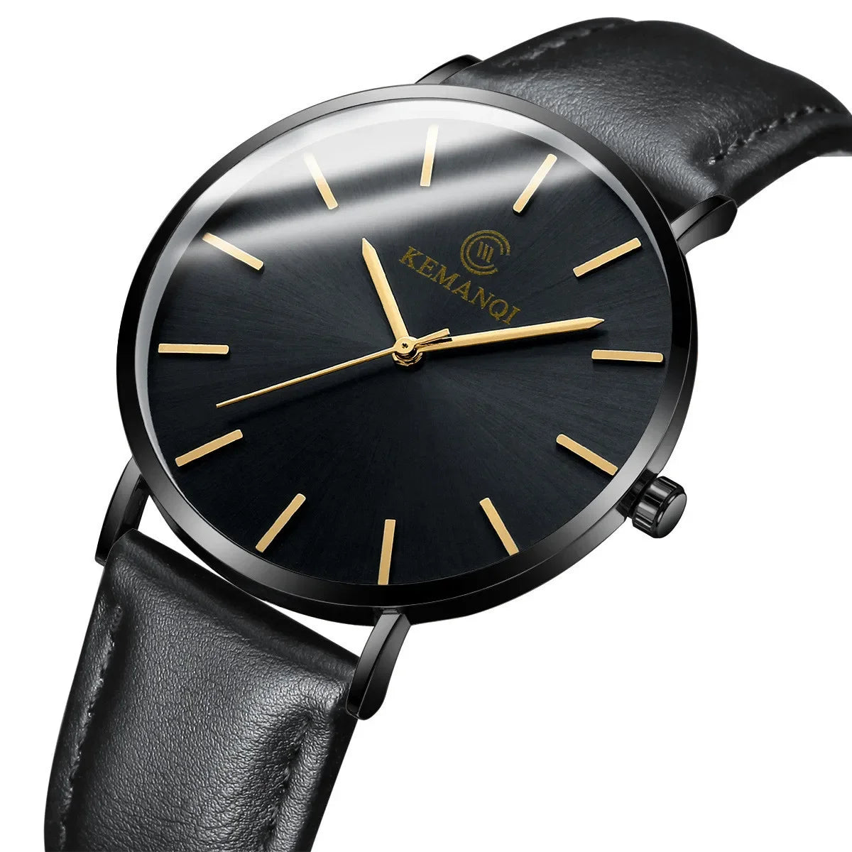 Fashion Ultra Thin Men's Quartz Wristwatch Minimalist Style Mens Watch Leather Band Business Casual Male Clock relogio masculino - Uknowucme