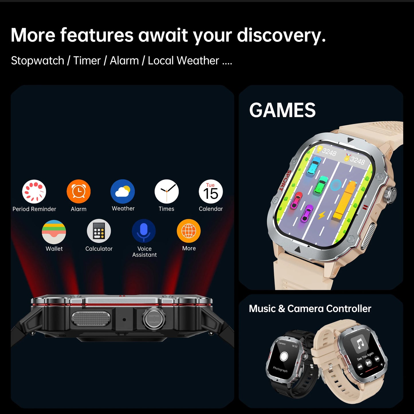 New Smart Watch Men Women  HD Screen  Route tracking BT Phone Call Sport and Health Monitor Full Touch Screen Smartwatch