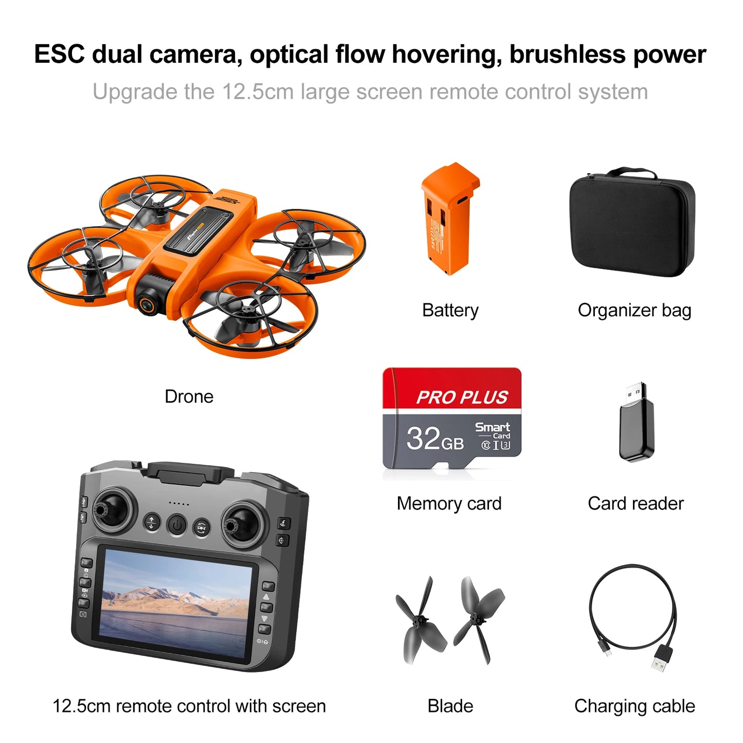 Drone with Camera 4K HD Video Stable Hover 180° Adjustable Lens 3D Flip RC Drones FPV Brushless Optical Flow Quadcopter UAV - Uknowucme