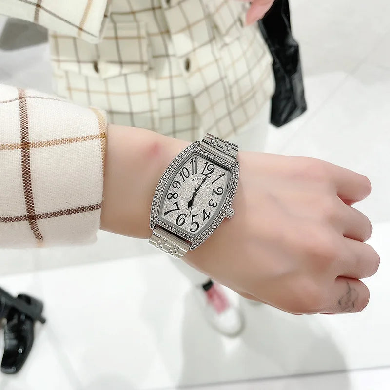 Fashion Luxury Diamond Quartz Watches for Women Ladies Stainless Steel Wristwatch Analog Female Iced Out Watch Reloj Mujer