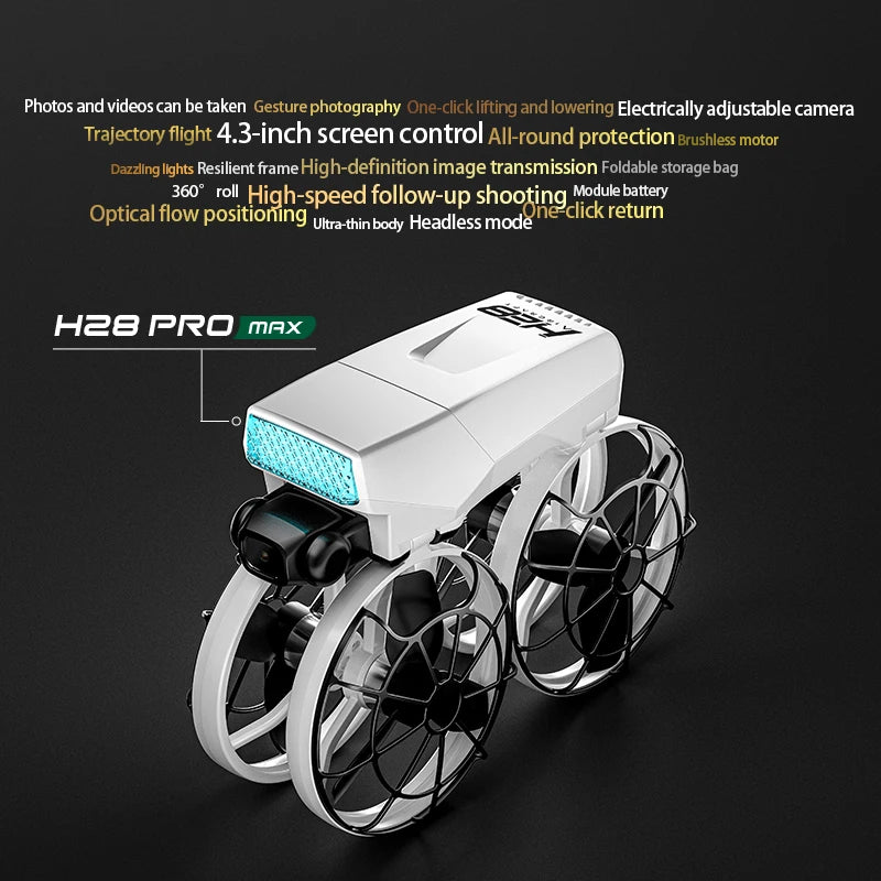 Drone H28 : gyroscope 6 axes pour un vol 360° stable, technologie 2,4 GHz, Automatic facial recognition photo-taking