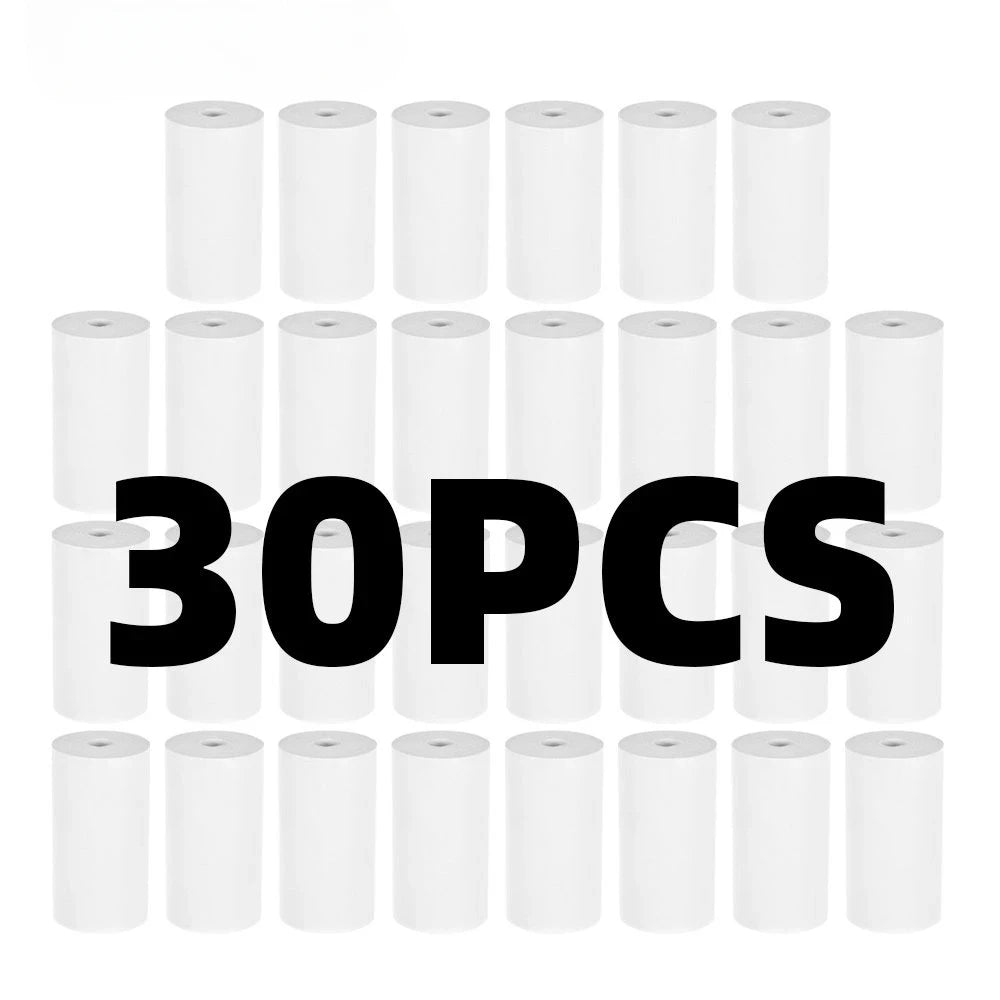 30PCS Mini Printer Paper Thermal Sticker Paper Self-adhesive Printer Paper Photo Printer Labels For Photos Notes 5.7 x 2.5cm - Uknowucme