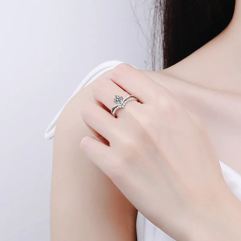 Moissanite Ring Original 100% 925 Sterling Silver Jewellery ladies Women's Factory Sales Jewelry 2025 Wedding Engagement Rings - Uknowucme