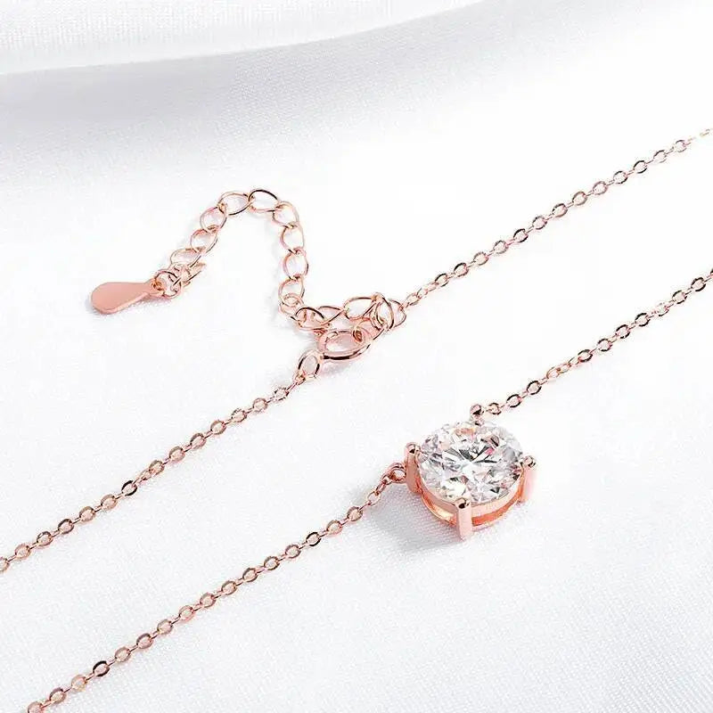 TY 925 Sterling Silver Moissanite Women's Necklace 1-5 Carat Moissanite Three Colors D Color With Certificate Fine Ewelry Gift - Uknowucme
