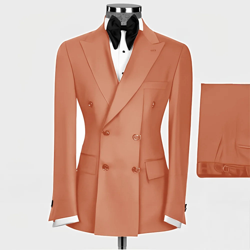 Formal Men's Suit 2-piece Peak Lapel Blazer Groom Wedding Tuxedo Classic Slim Fit Outfit Tailor-made Tuxedo for Male - Uknowucme