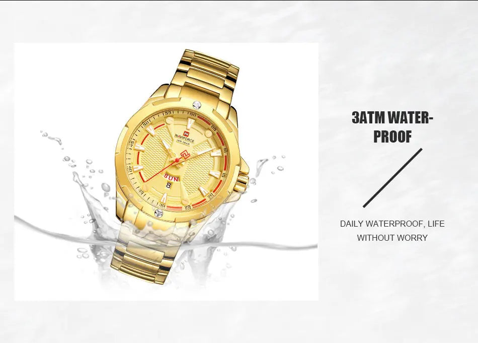 NAVIFORCE Men Luxury Wrist Watch Waterproof Business Male Watches Stainless Steel Casual Quartz Calendar Clock Relogio Masculino - Uknowucme