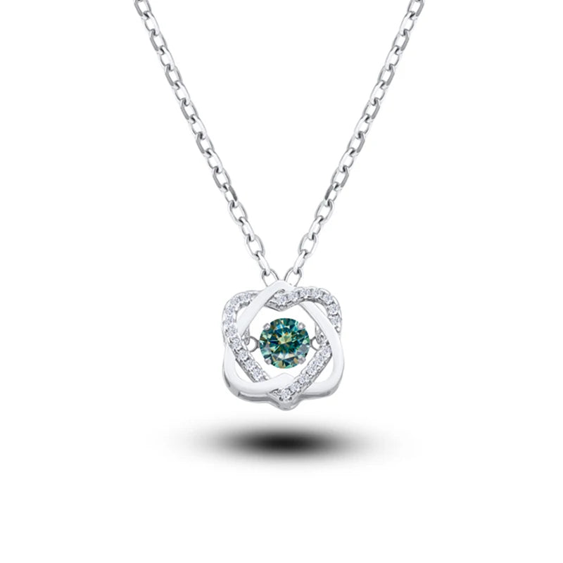 Moissanite Necklace For Women 100% Sterling S925 Silver With White Gold Plated Lab Diamond Jewelry Wedding Pendant with O-chain - Uknowucme