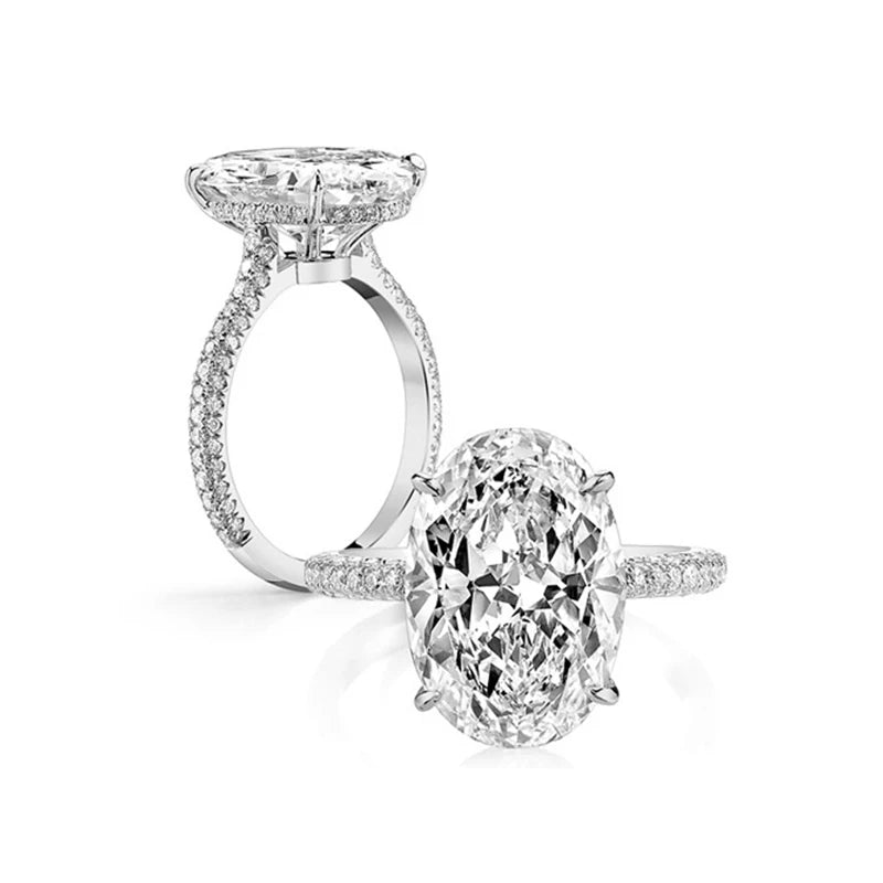 Moissanite Ring 100% Real 925 Sterling Silver Diamond Party Wedding Band Rings for Women Bridal Engagement Jewelry GRA Certified - Uknowucme