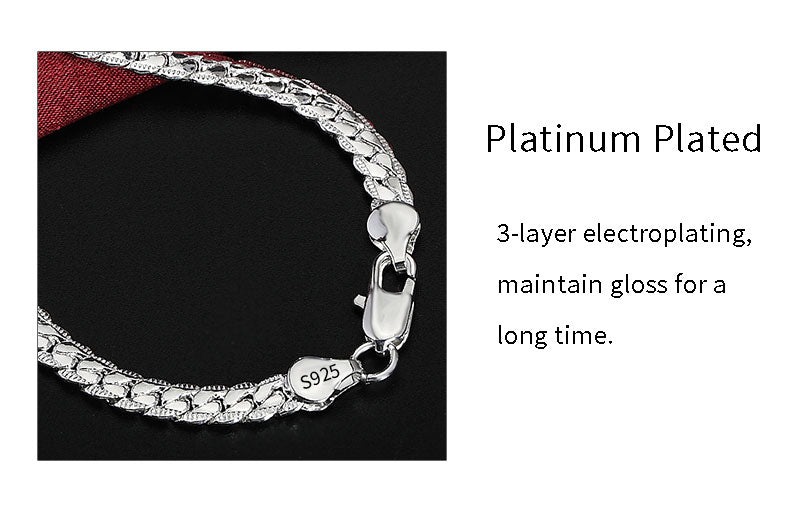 18K Gold/Silver Color 6mm Full Sideways Necklace 8/18/20/24 Inch Chain For Woman Men Fashion Wedding Engagement Jewelry - Uknowucme