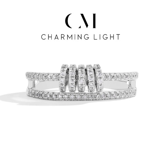 CHARMING Customize Full Moissanite Ring Brilliant Lab Diamond 925 Sterling Sliver Gold for Women Plated Wholesale Fine Jewelry - Uknowucme