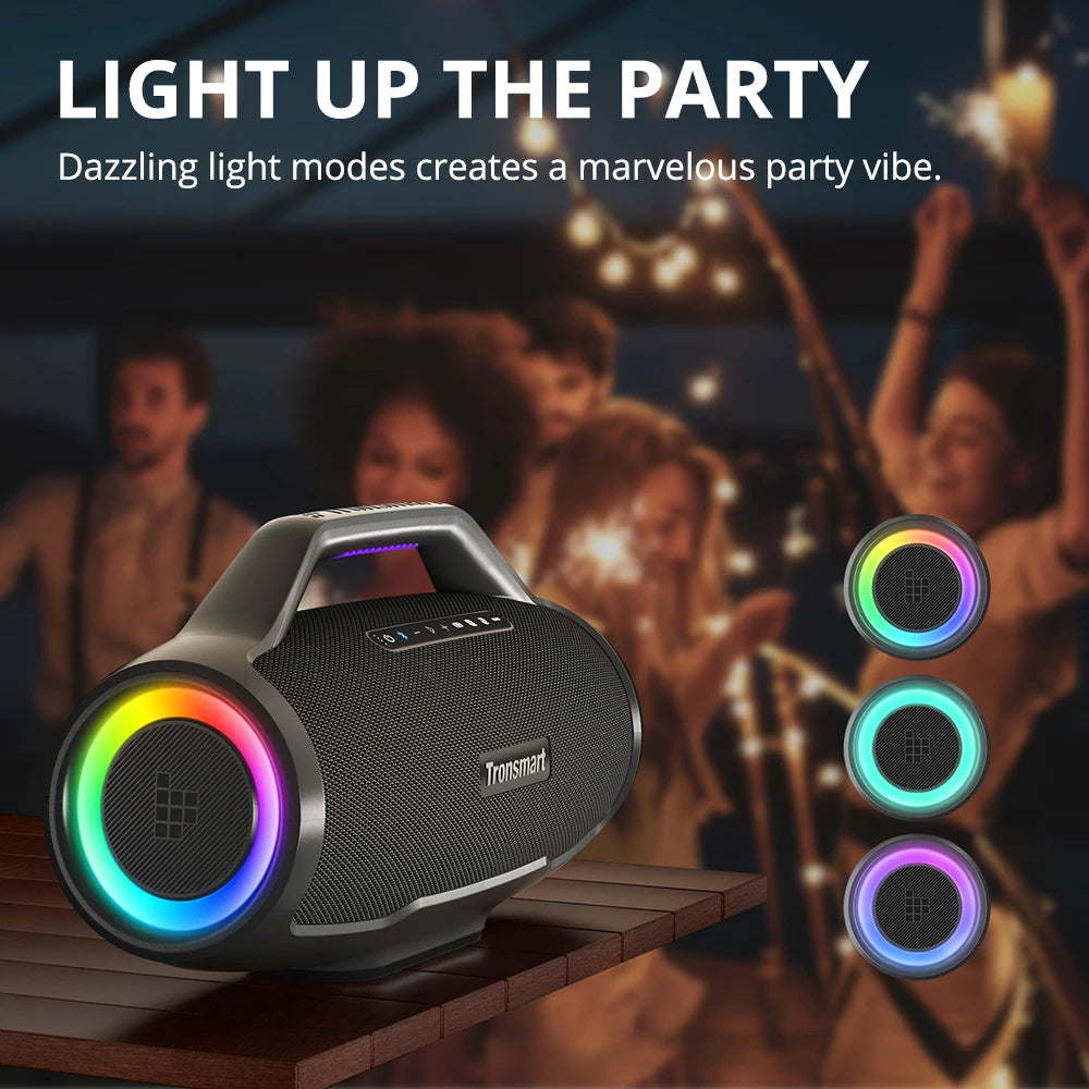 Tronsmart Bang Max Speaker 130W Party Speaker with 3 Way Sound System, Sync Up 100+ Speakers, APP Control, Guitar/Mic Input - Uknowucme