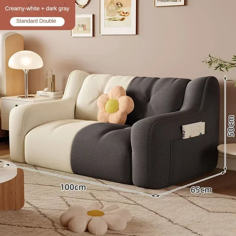 Luxury Home Fabric Living Room Curved Bean Bag Sofa Lazy Casual Balcony Floor Lounge Salas Muebles Children's Sofa