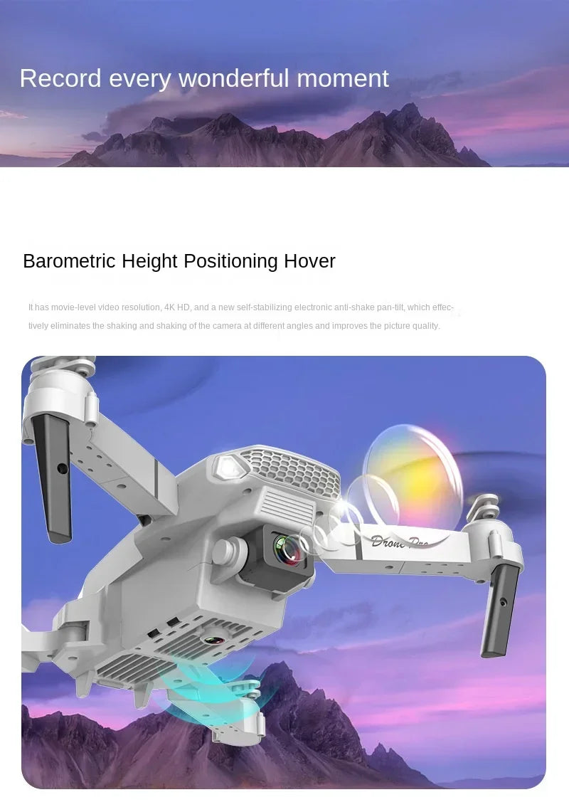 Drone E88 Pro Drone Aerial Photography High Definition 4k Dual Camera Quad Axis Remote Control Aircraft Children's Toys - Uknowucme