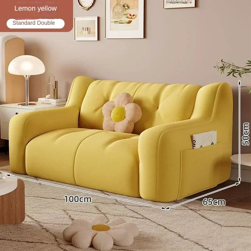 Luxury Home Fabric Living Room Curved Bean Bag Sofa Lazy Casual Balcony Floor Lounge Salas Muebles Children's Sofa