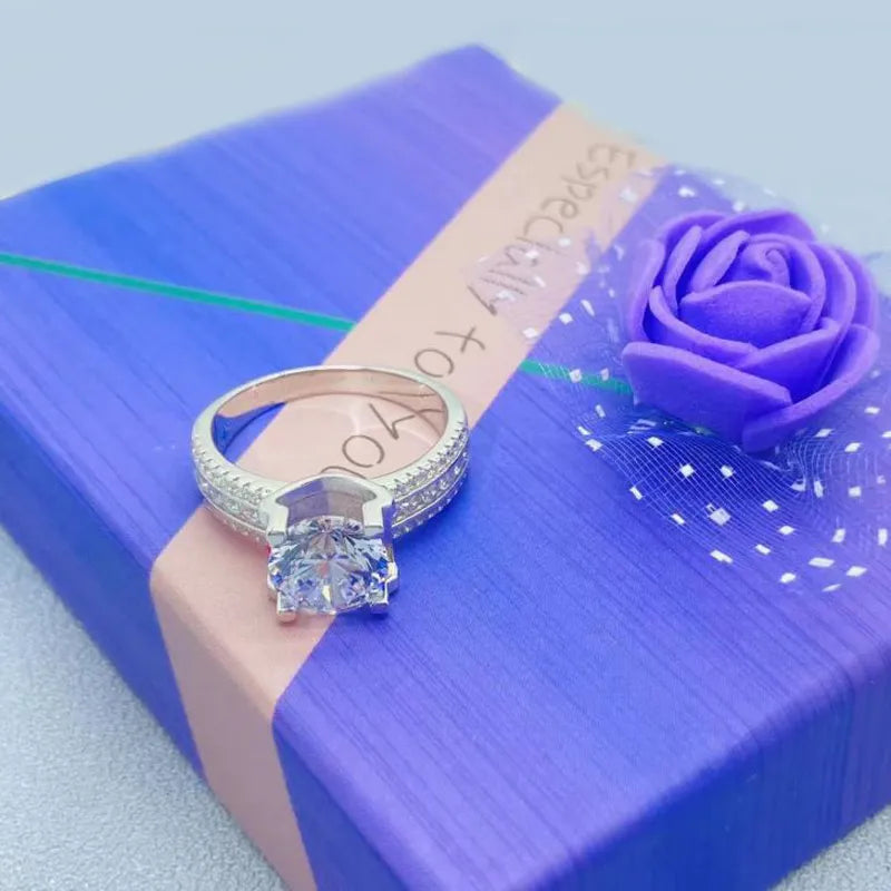 Real 2 Carat 8mm Moissanite Wedding Ring For Women 925 Sterling Silver Band D Color VVS Diamond Engagement Fine Jewelry With Gra - Uknowucme