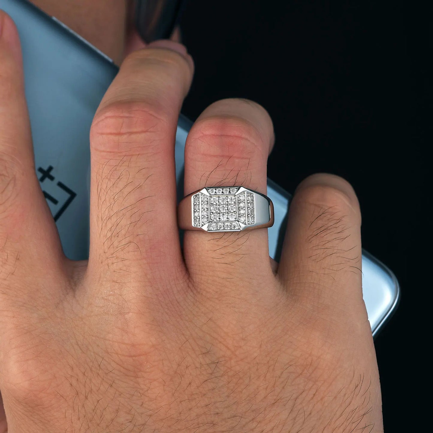 Newshe Solid 925 Sterling Silver Men's Rings Brilliant Round Cut 5A Grade Cubic Zircon Wedding  Ring for Him Fine Jewelry - Uknowucme