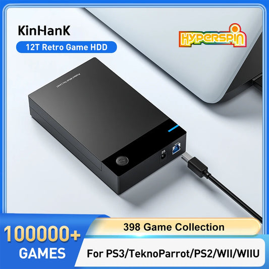 New Hyperspin HDD With 100000+ Retro Games For PS4/PS3/PS2/Wii/Wiiu/SS/N64 Portable Game Hard Drive Disk For Win 7/8/10