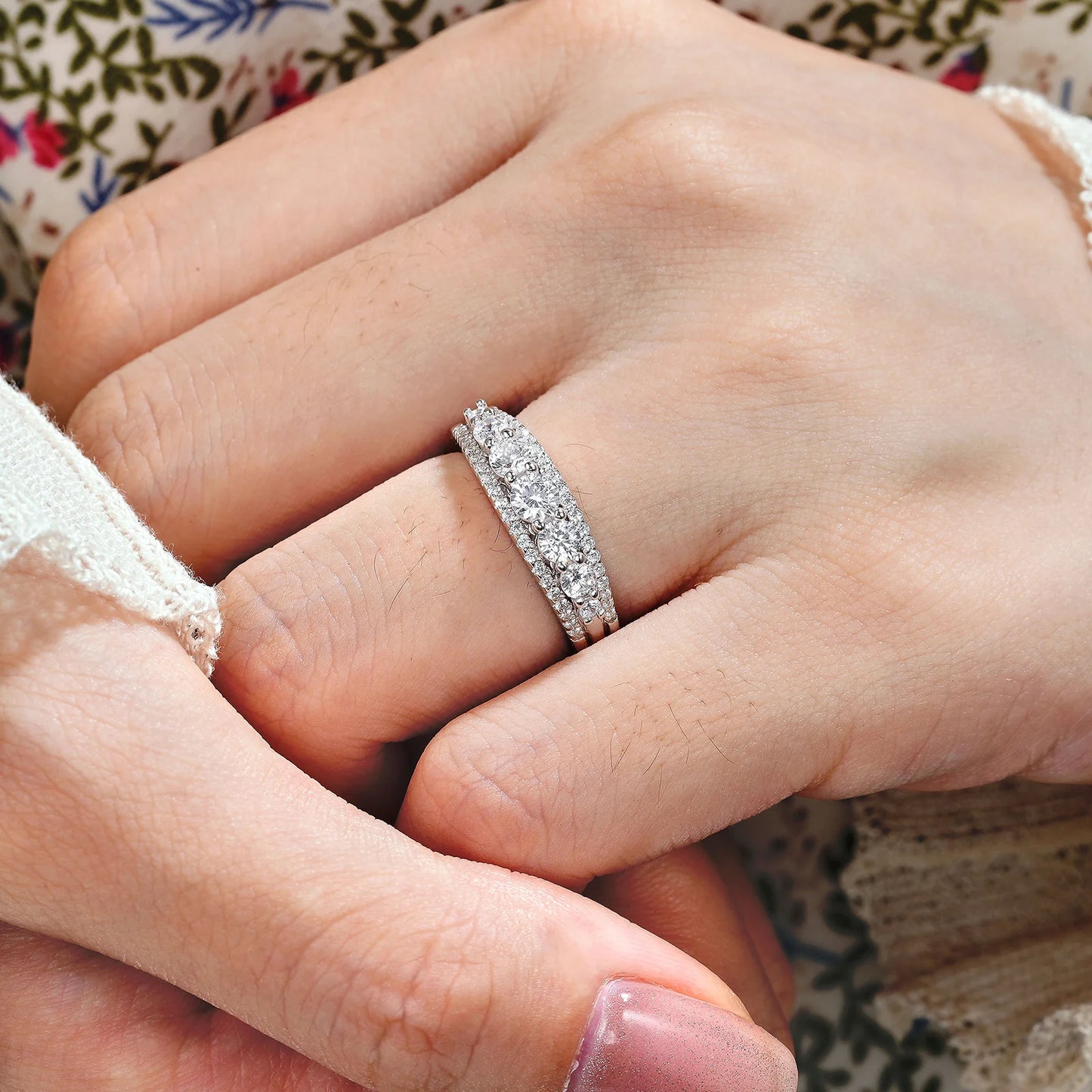 Newshe 925 Sterling Silver Eternity Ring Wedding Band for Women 1.1ct Round White AAAAA Cz Size 4-13 - Uknowucme